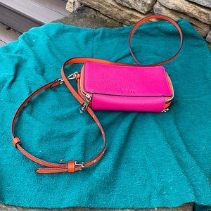 Reed clutch!  Fun colors great condition adjustable strap!